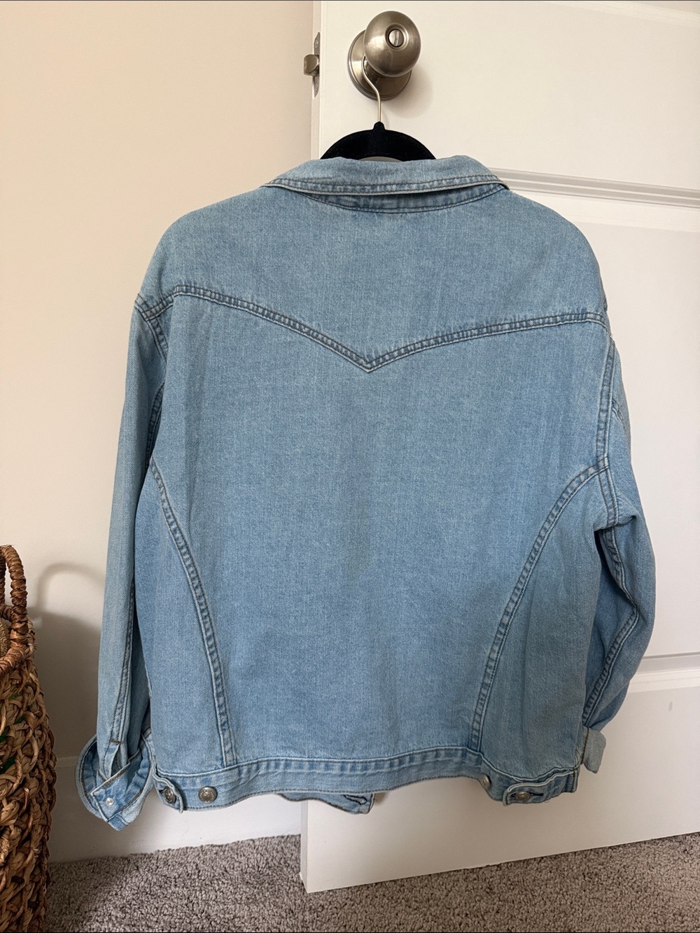 Princess Polly Light Blue Oversized Denim Jacket - Picture 6 of 8